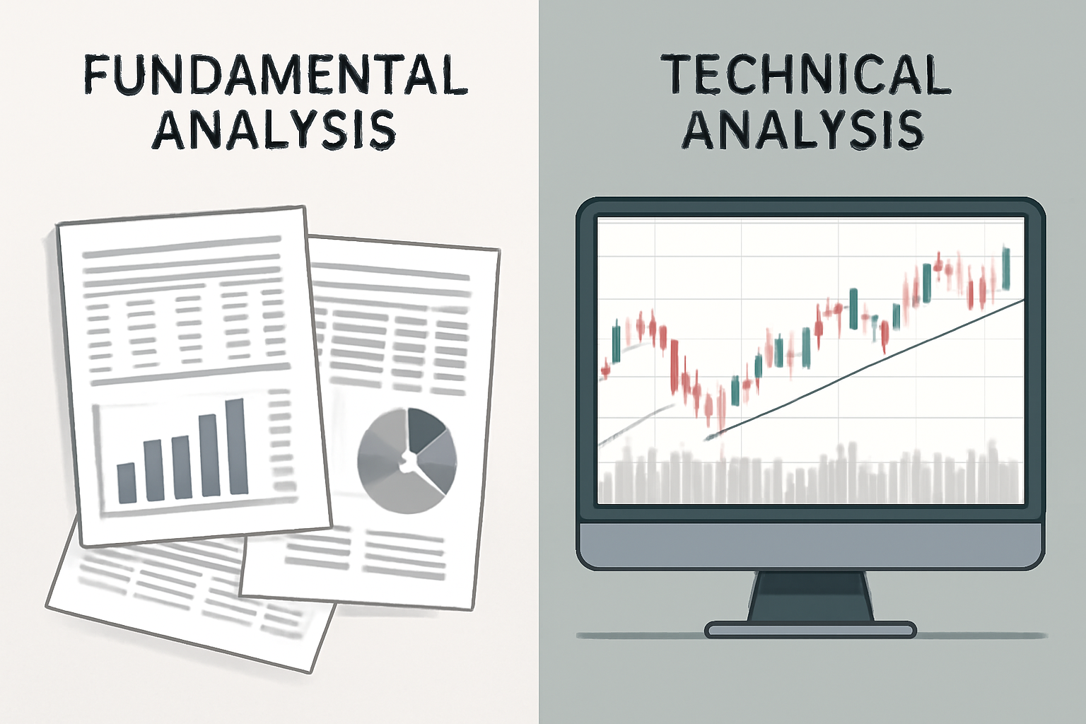 Fundamental vs Technical Analysis Course comparison chart
