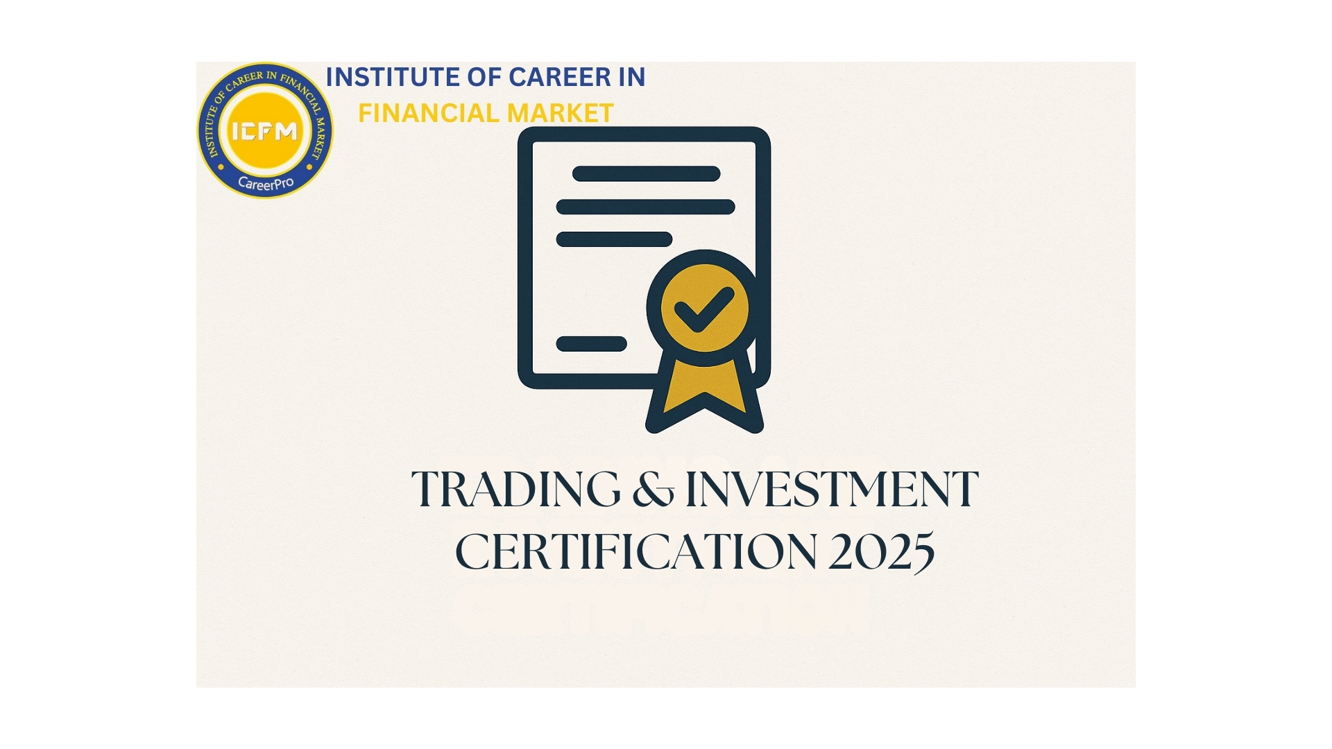 ICFM Delhi Stock Market Institute offering Trading and Investment Certification