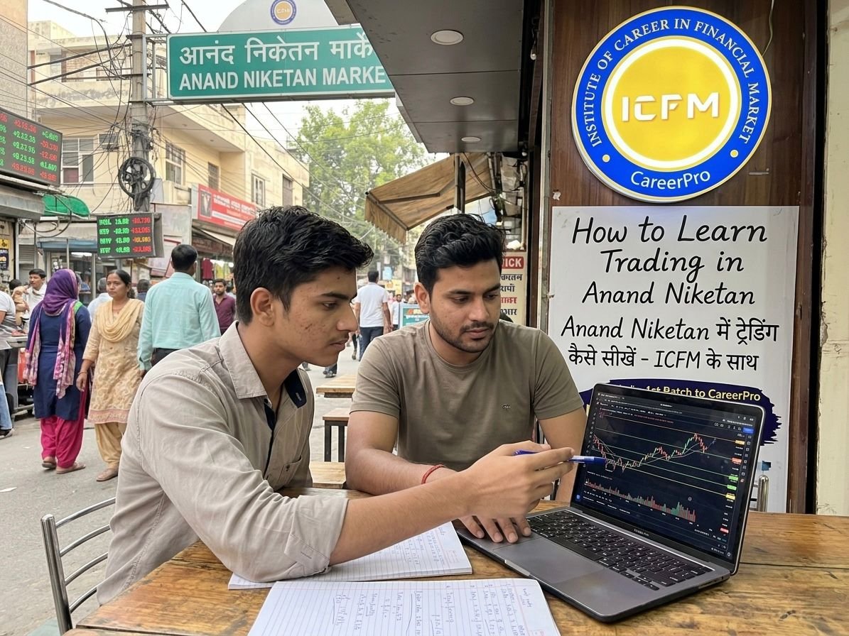 Students learning live stock market trading at ICFM