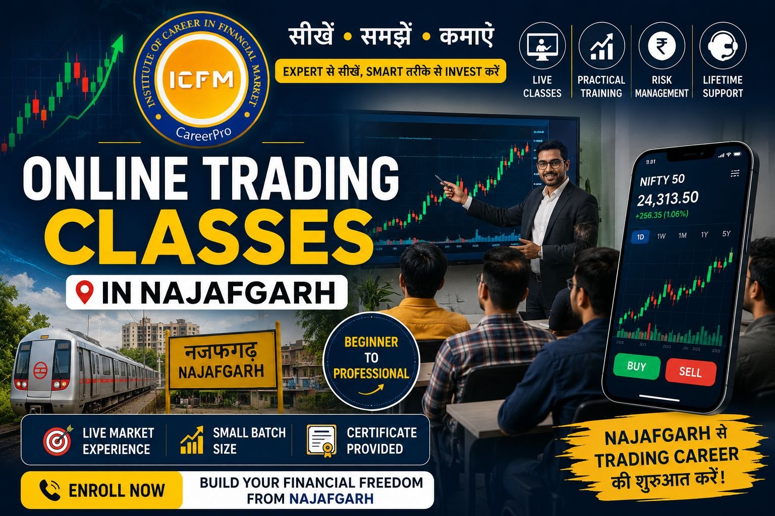 Online Trading Classes in Najafgarh by ICFM India