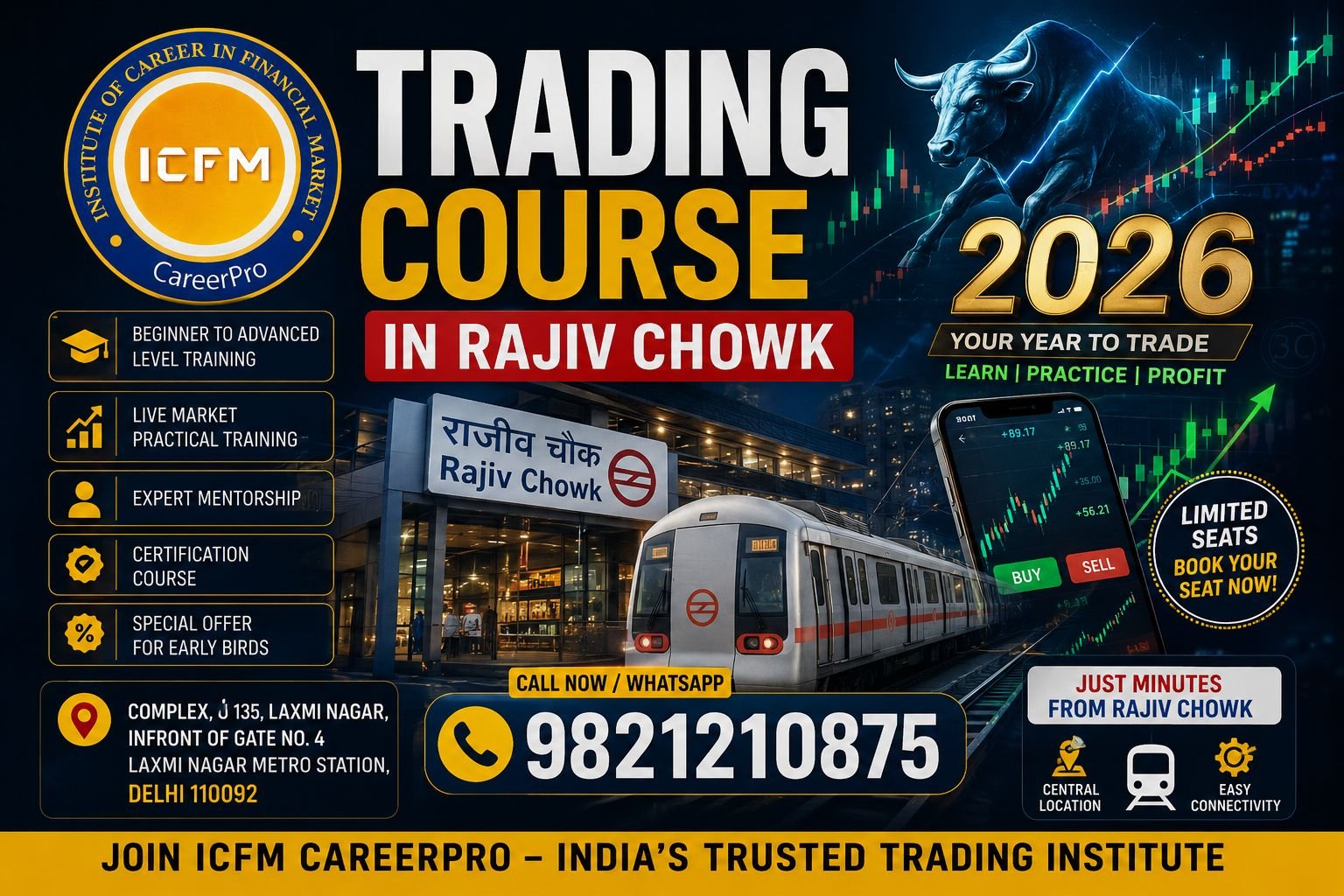 ICFM India Trading Institute in Rajiv Chowk Delhi