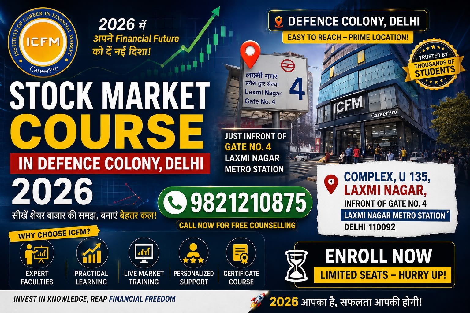 Best Stock Market Course in Defence Colony Delhi 2026 by ICFM