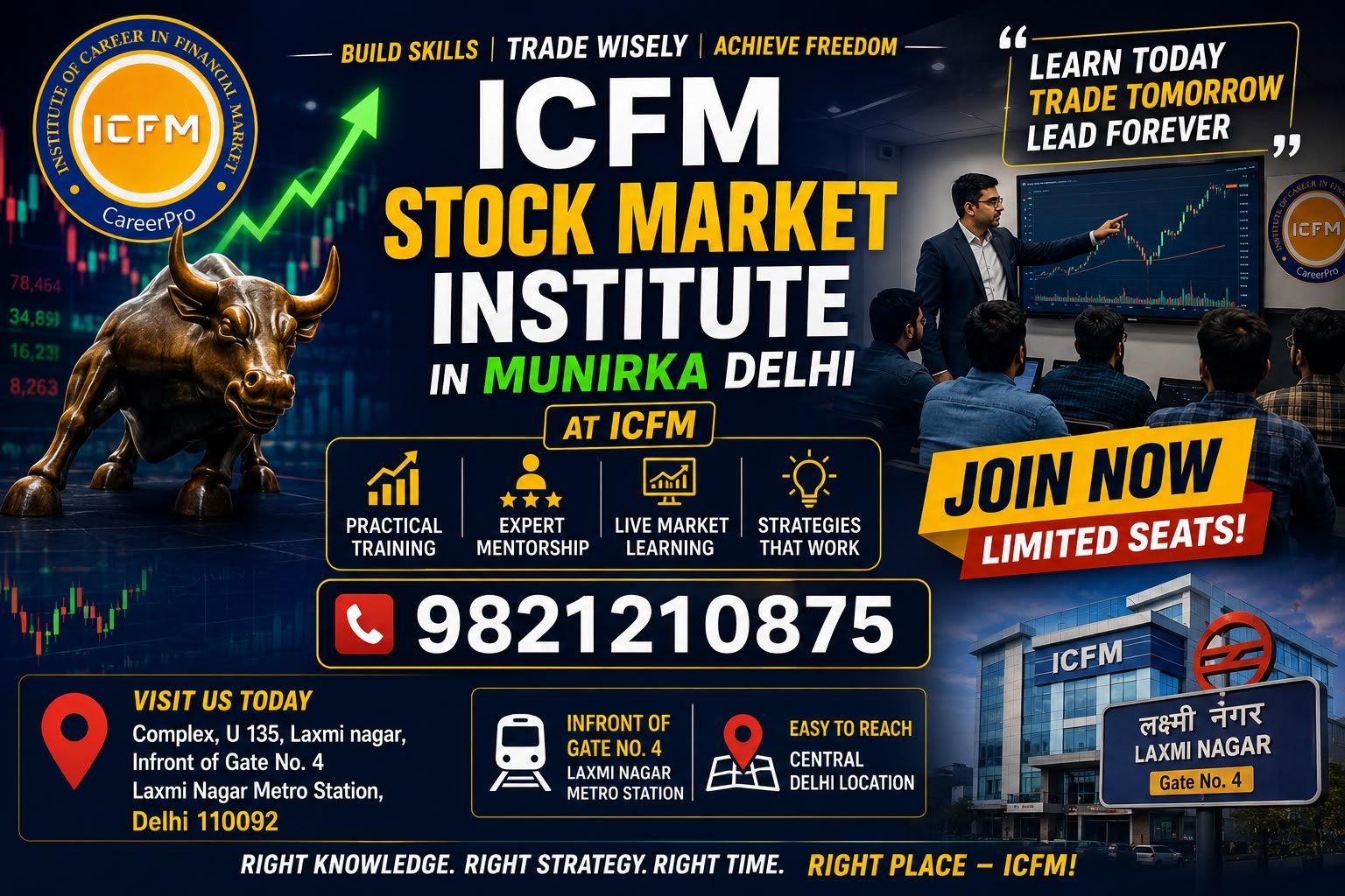 ICFM Stock Market Institute in Munirka Delhi