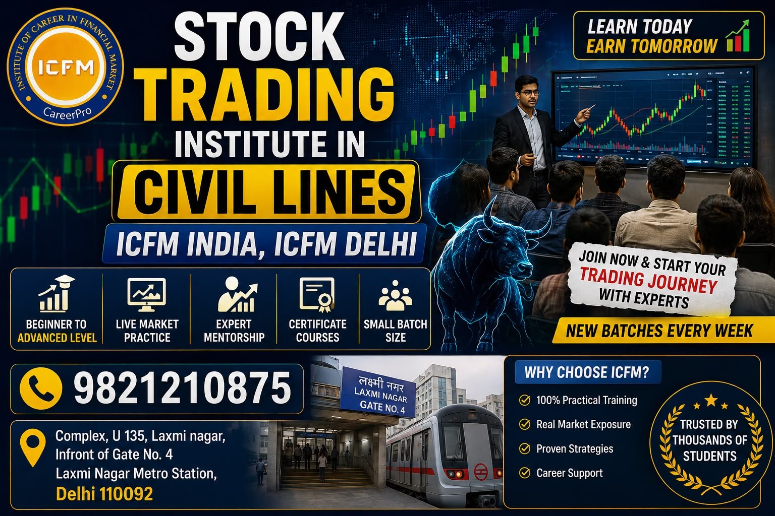 Stock Trading Institute in Civil Lines - ICFM India