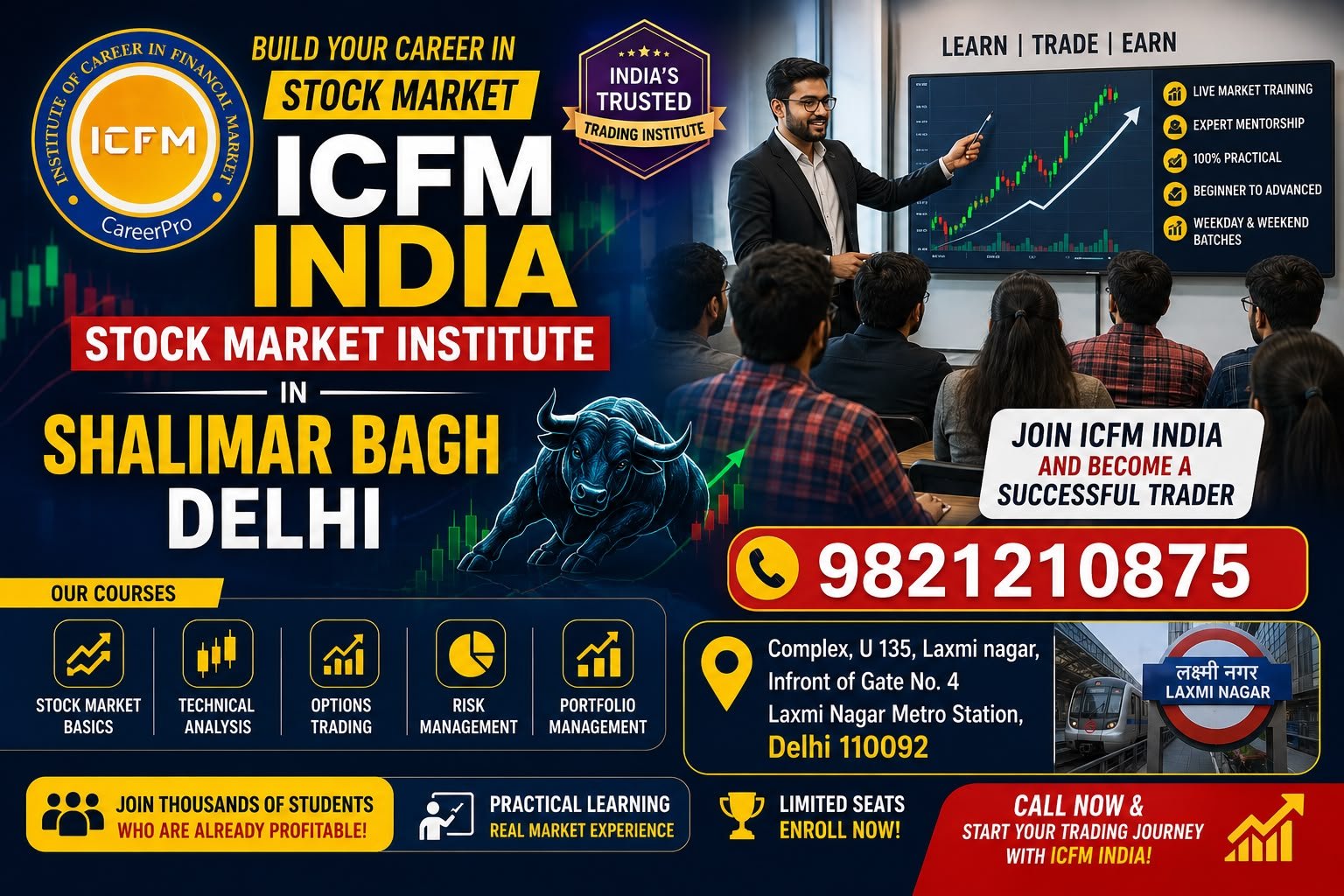 ICFM Stock Market Institute in Shalimar Bagh offering