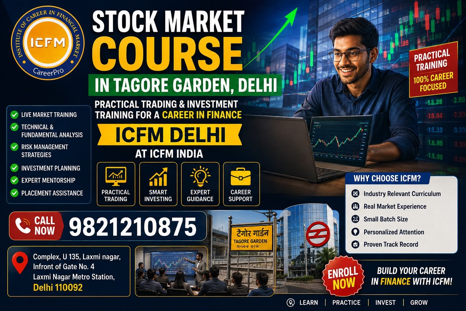 Stock Market Course in Tagore Garden – ICFM Practical Trading and Investment Training