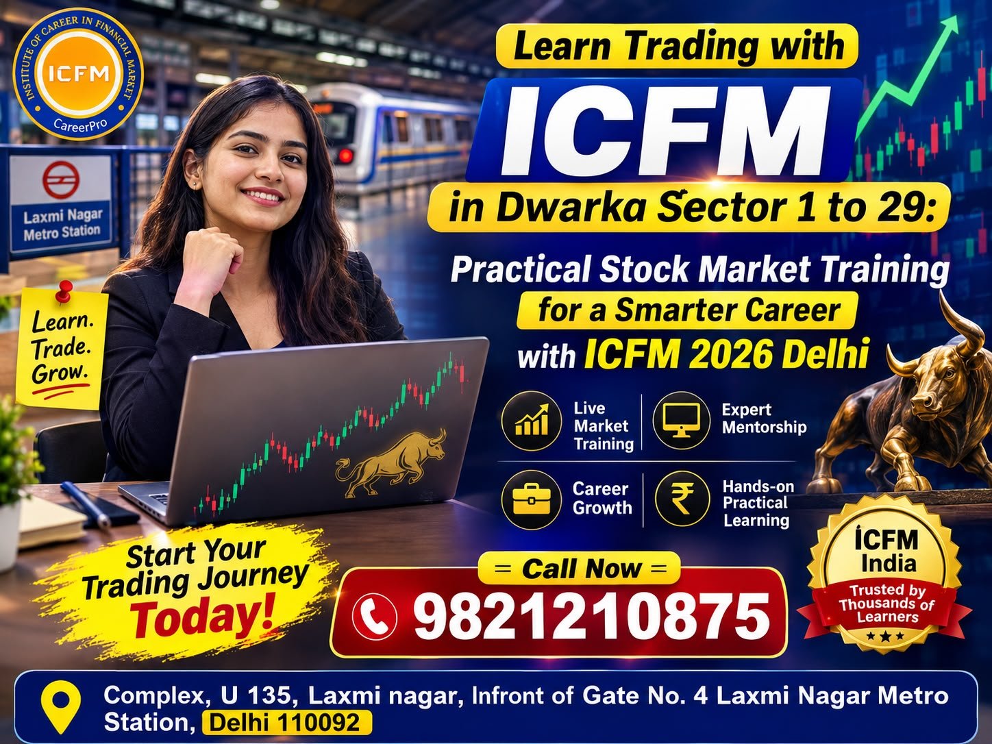 Learn Trading in ICFM in Dwarka Sector 1 to 29