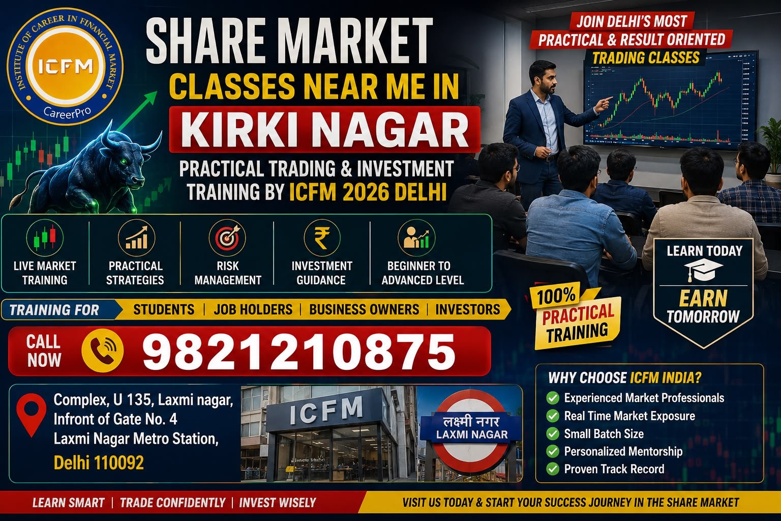Share Market Classes Near Me in Kirti Nagar – ICFM