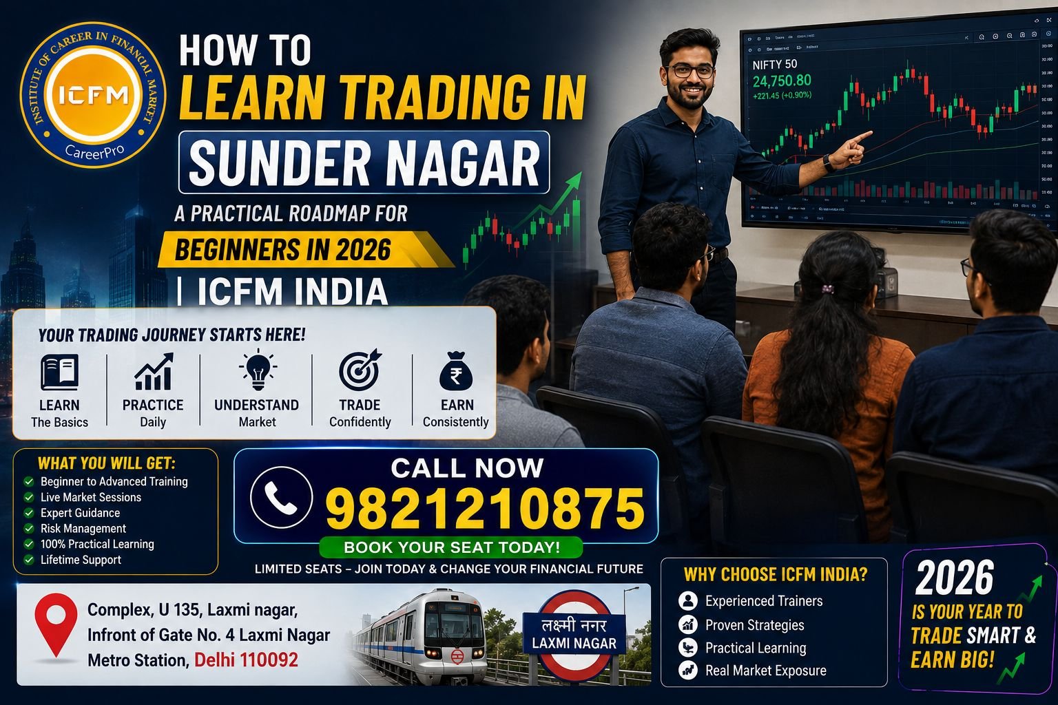 How to Learn Trading in Sunder Nagar – Practical Stock Market Training at ICFM