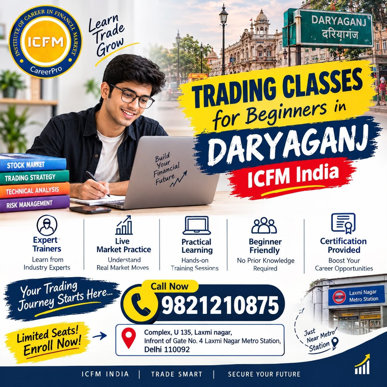 Trading Classes for Beginners in Daryaganj – ICFM Stock Market Training