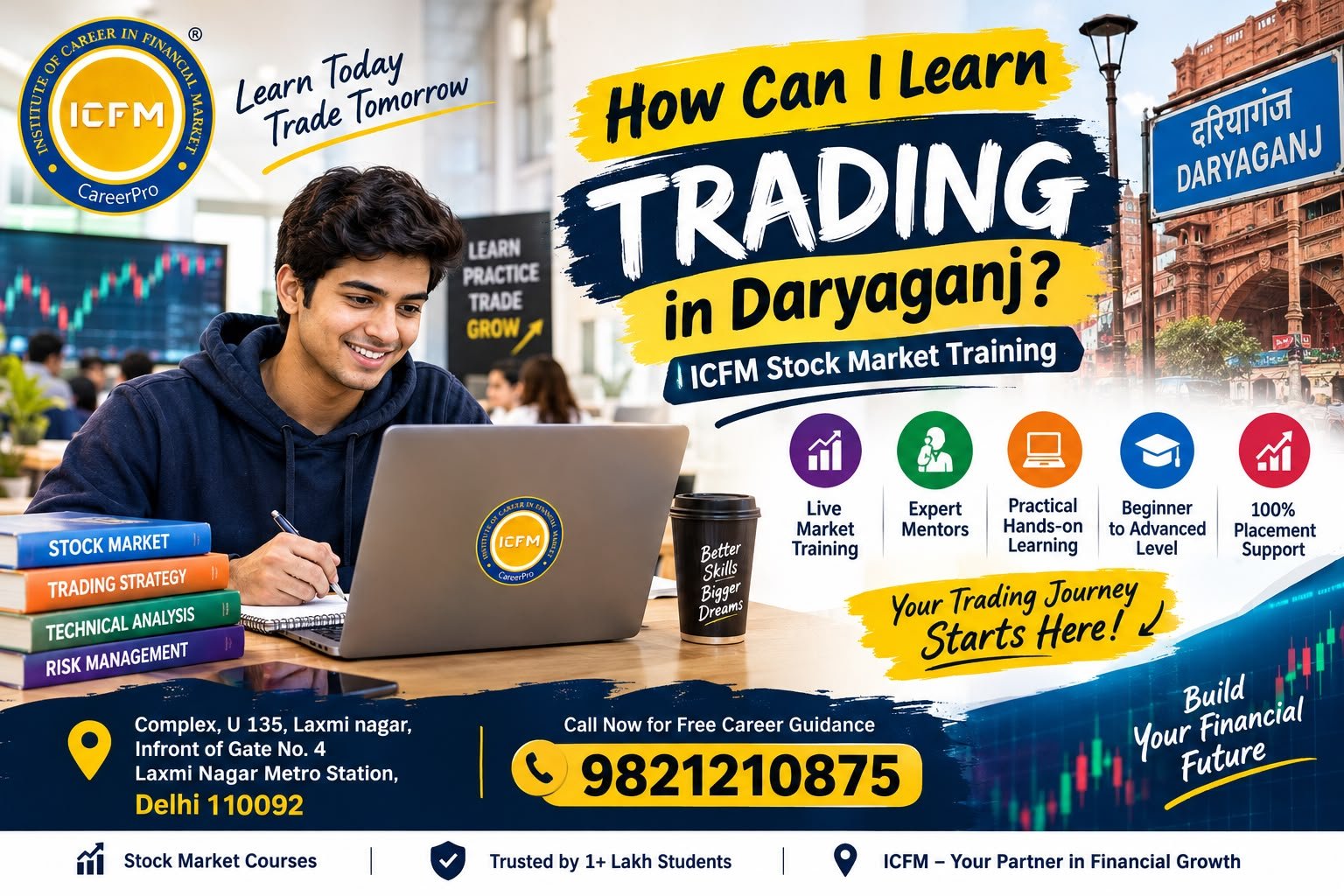 How Can I Learn Trading in Daryaganj – ICFM Stock Market Training
