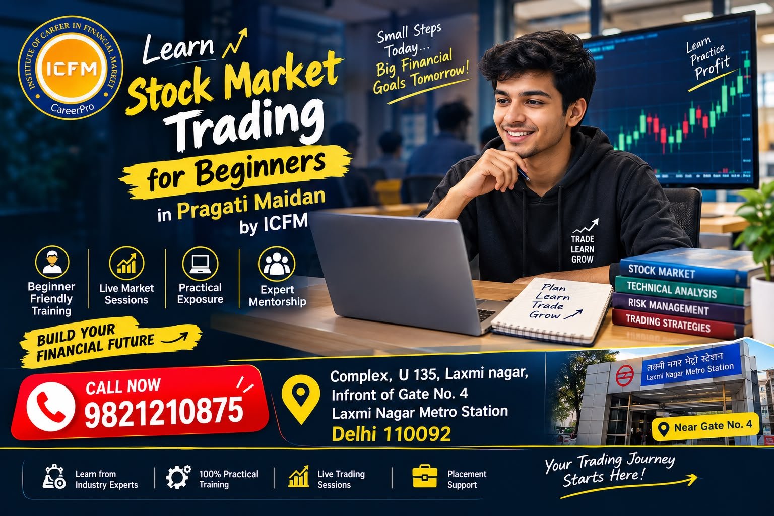 Learn stock market trading for beginners in Pragati Maidan